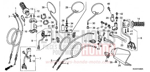 LEVIER DE GUIDON/COMMUTATEUR/CABLE XR250R4 de 2004